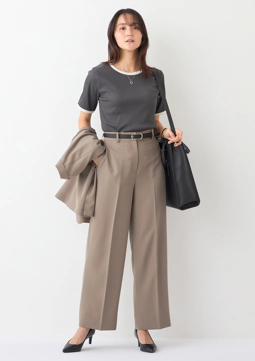 THE THIRD SUITS Washable Cool Touch Wide Pants - Beige - Image 23