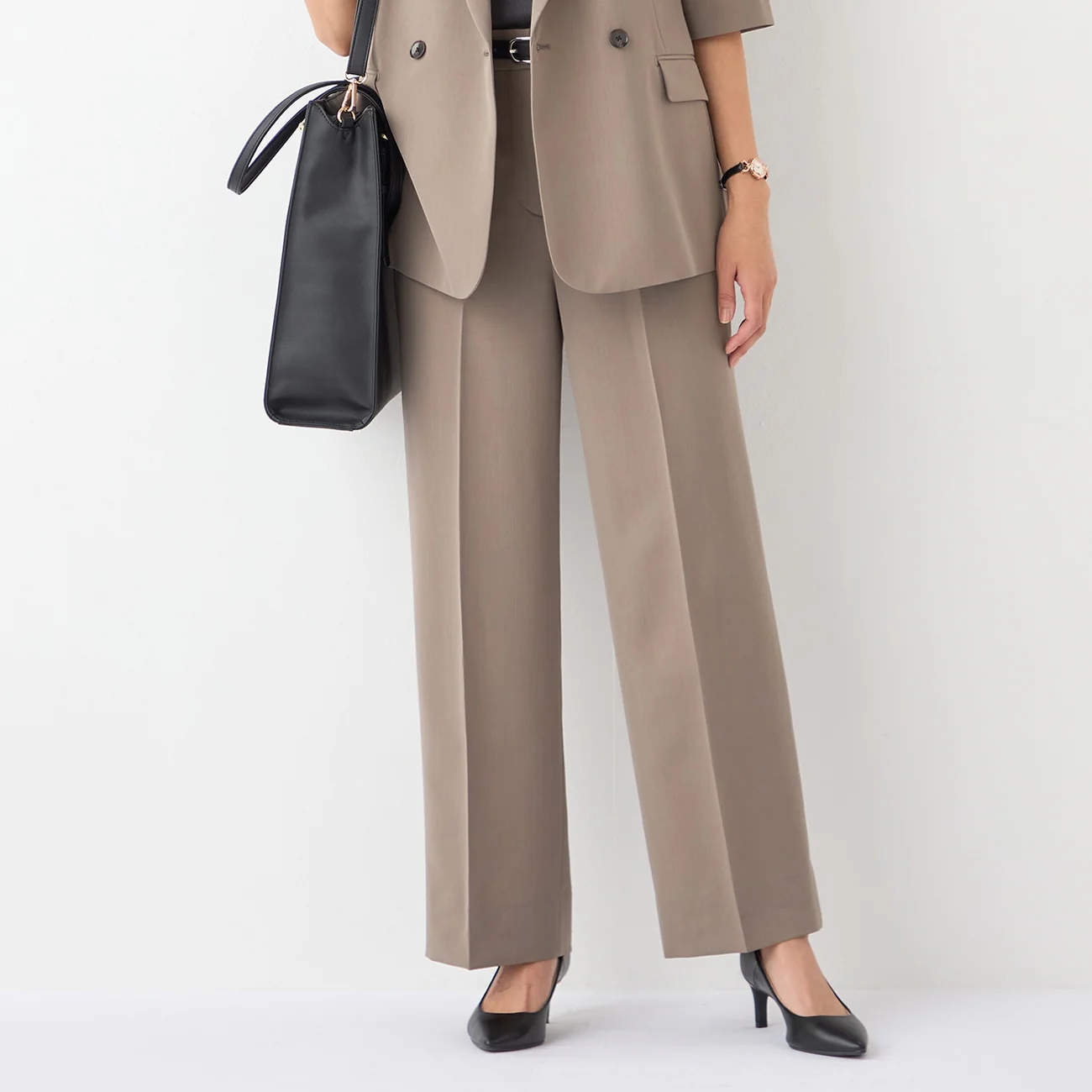 THE THIRD SUITS Washable Cool Touch Wide Pants - Beige - Image 8