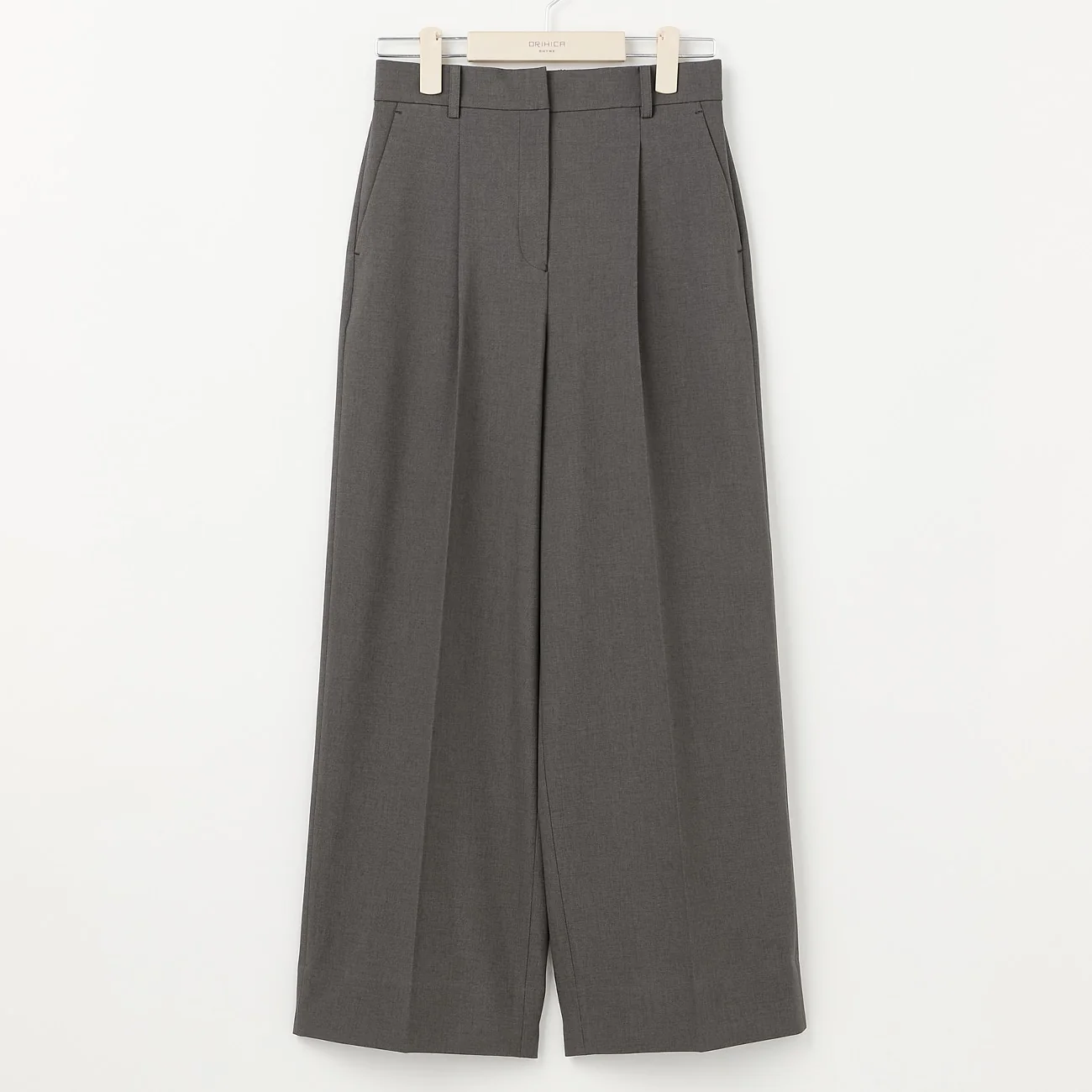 Flamingo Pleated Wide Pants - Medium Gray