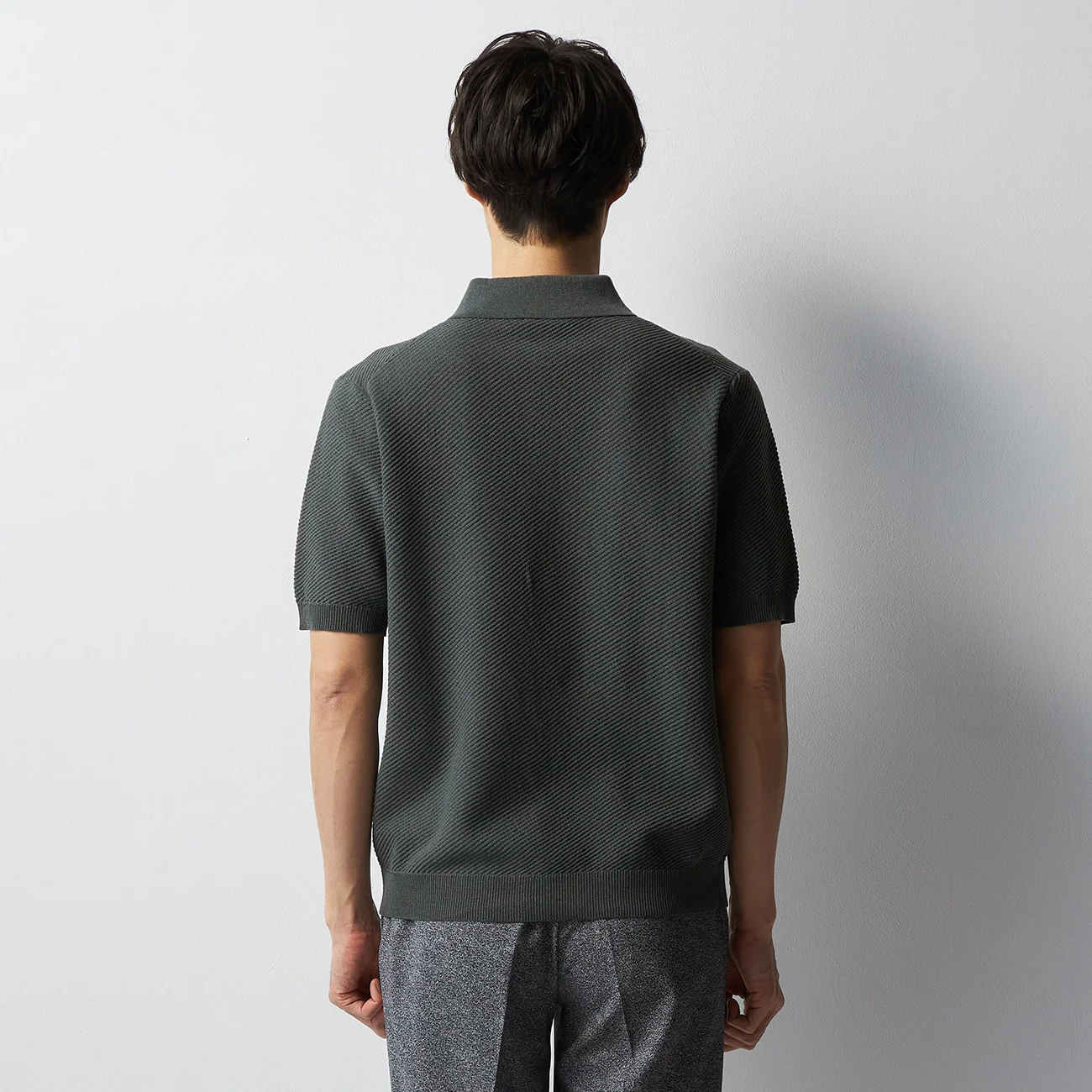 Linen Blend Twill Knit Polo Shirt - Image 9