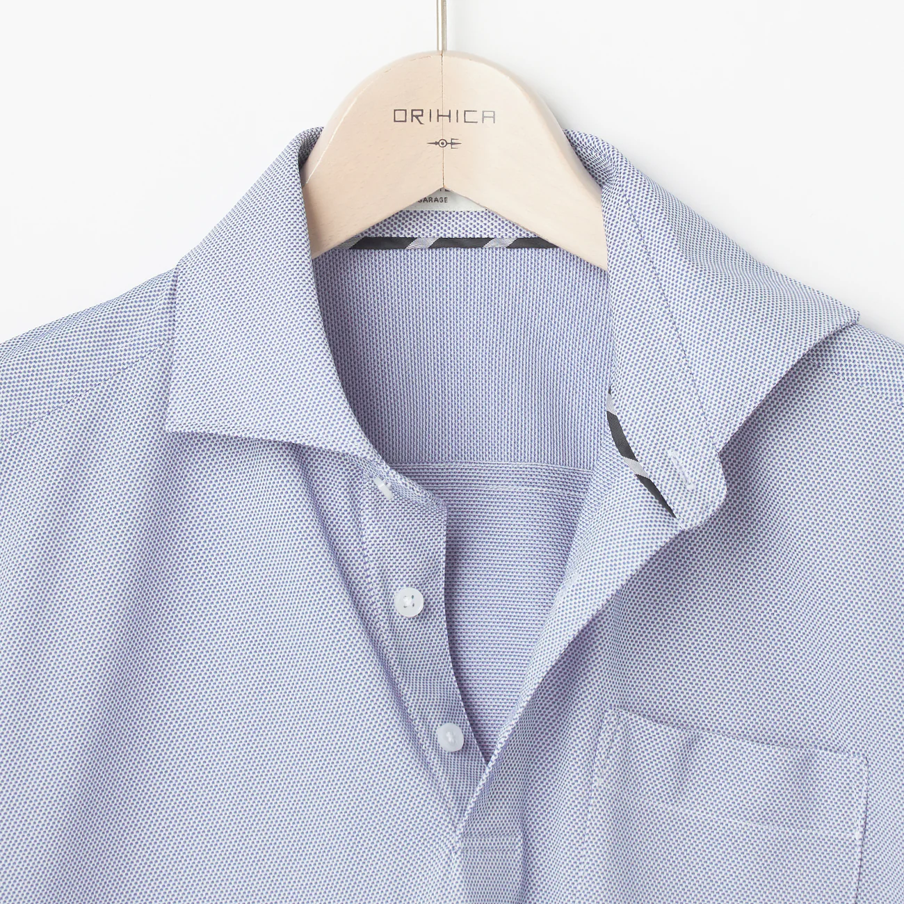 Non-Iron Spread Collar Pullover Polo Shirt - Blue - Image 6