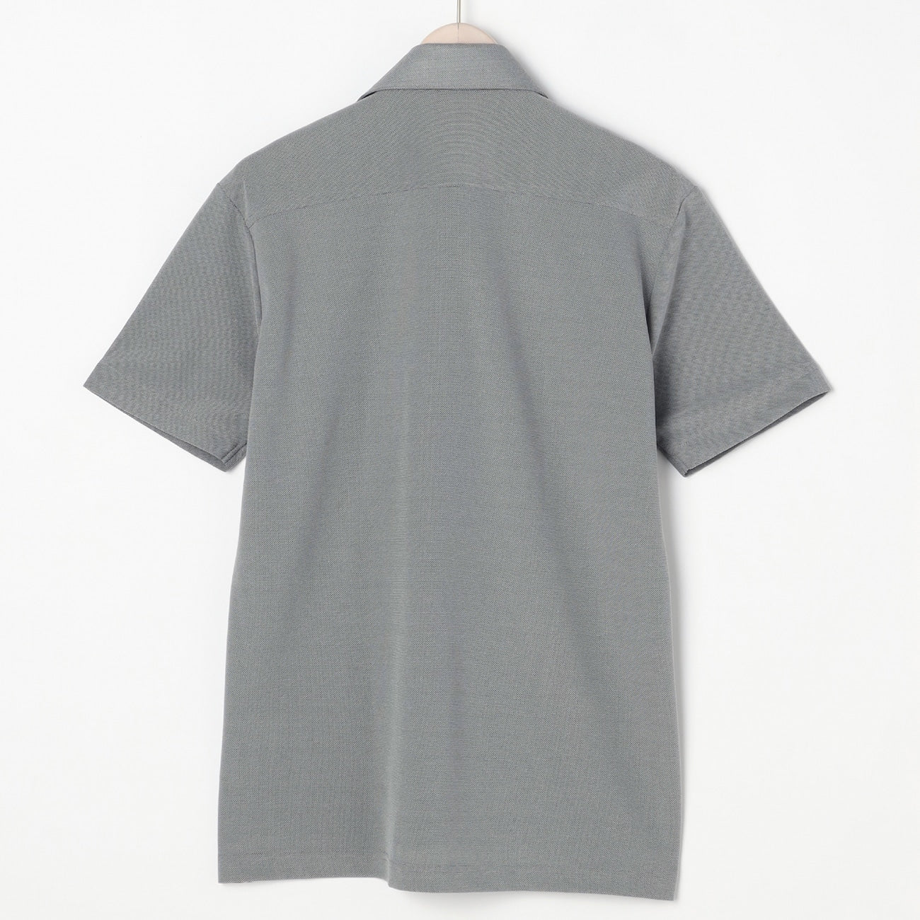 Leno Weave Spread Collar Pullover Polo Shirt - Gray - Image 6