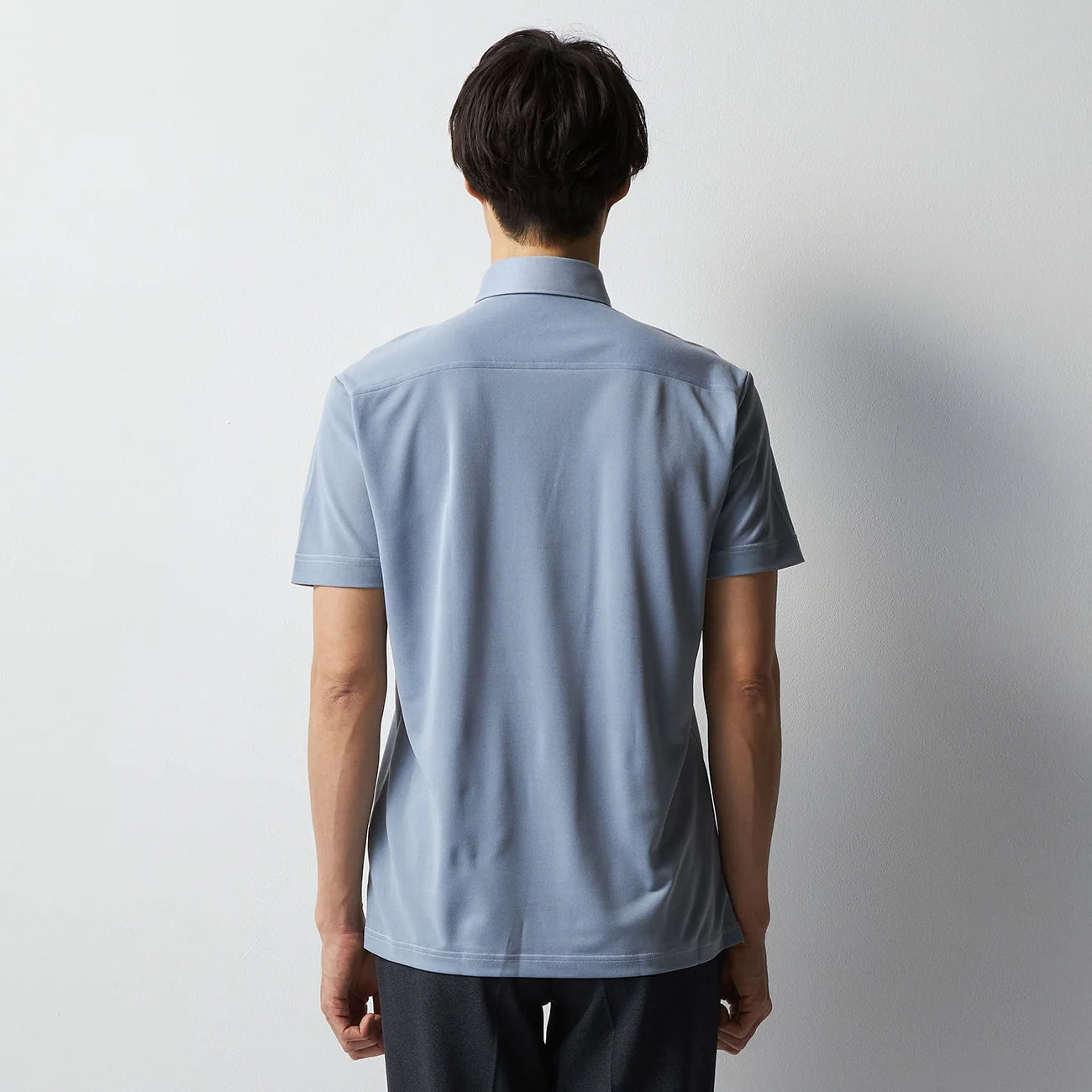 Button-Down Pullover Polo Shirt - Blue - Image 4