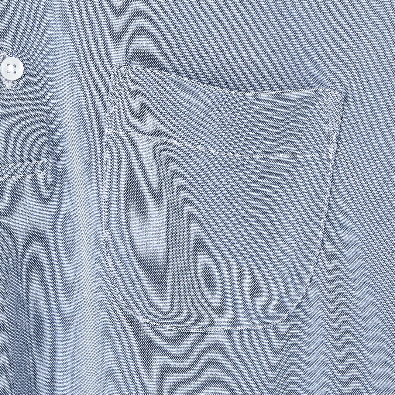 Button-Down Pullover Polo Shirt - Blue - Image 8
