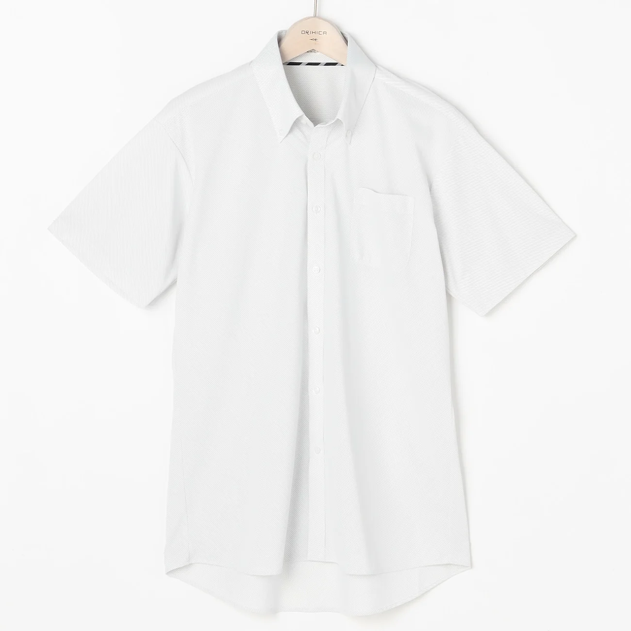 Full-Buttoned Twill Button-Down Polo Shirt - Light Gray - Image 2