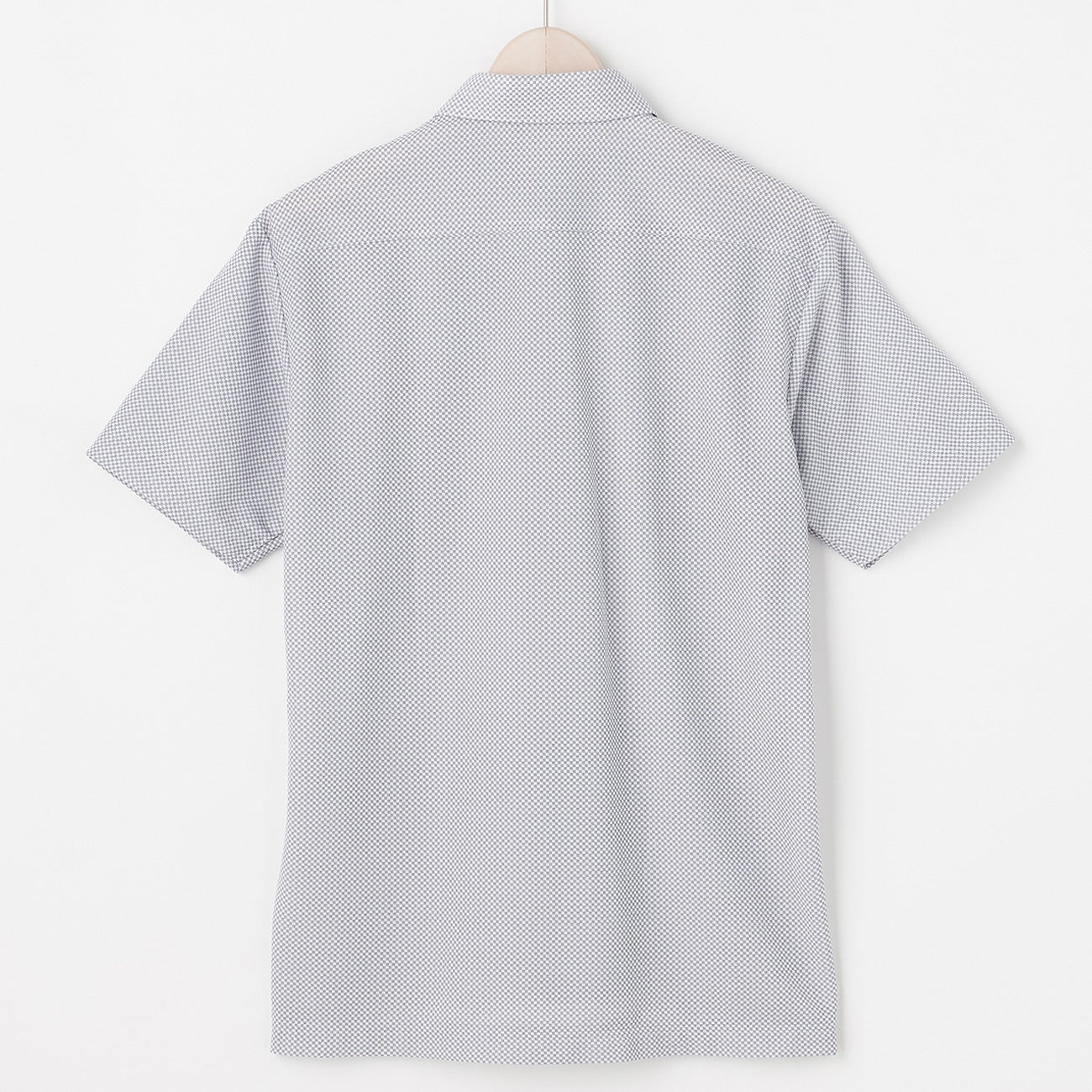 Gingham Check Button-Down Pullover Polo Shirt - Navy - Image 6