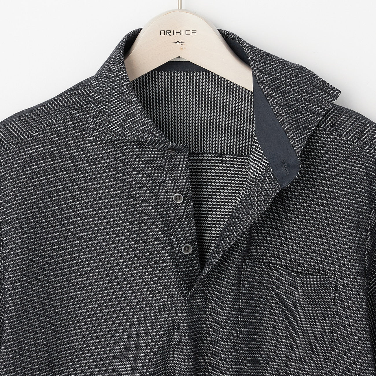 Honeycomb Spread Collar Polo Shirt - Image 5