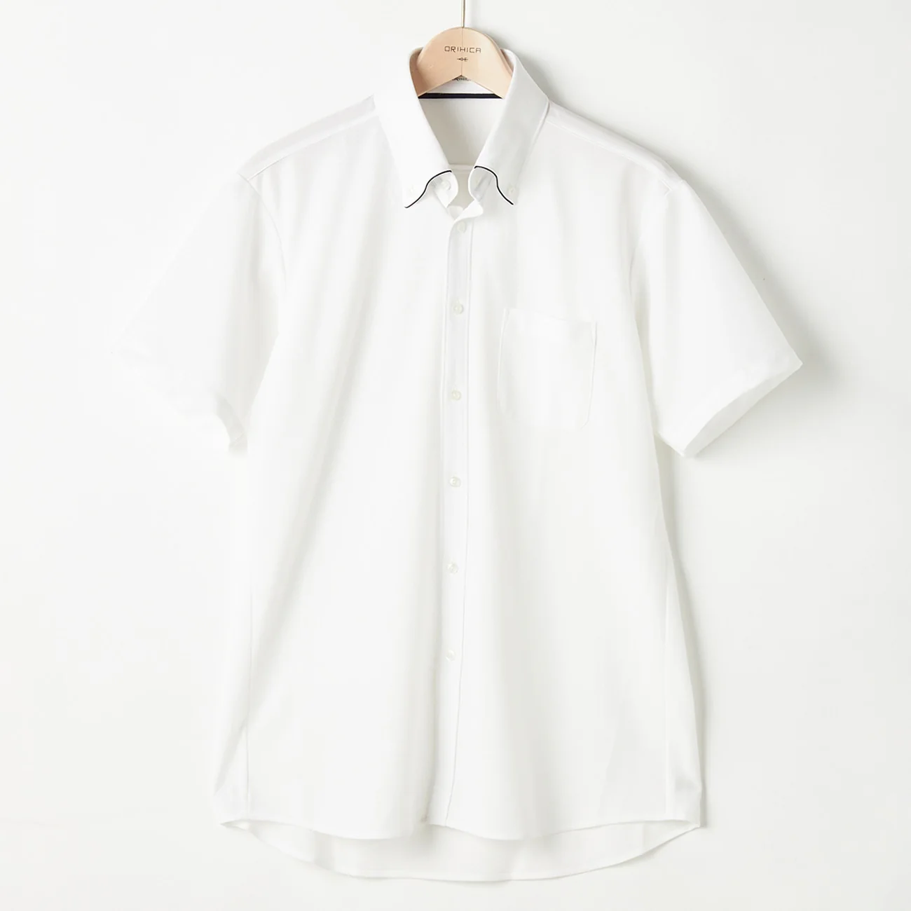 Full-Buttoned Diamond Pattern Button-Down Polo Shirt - Image 12