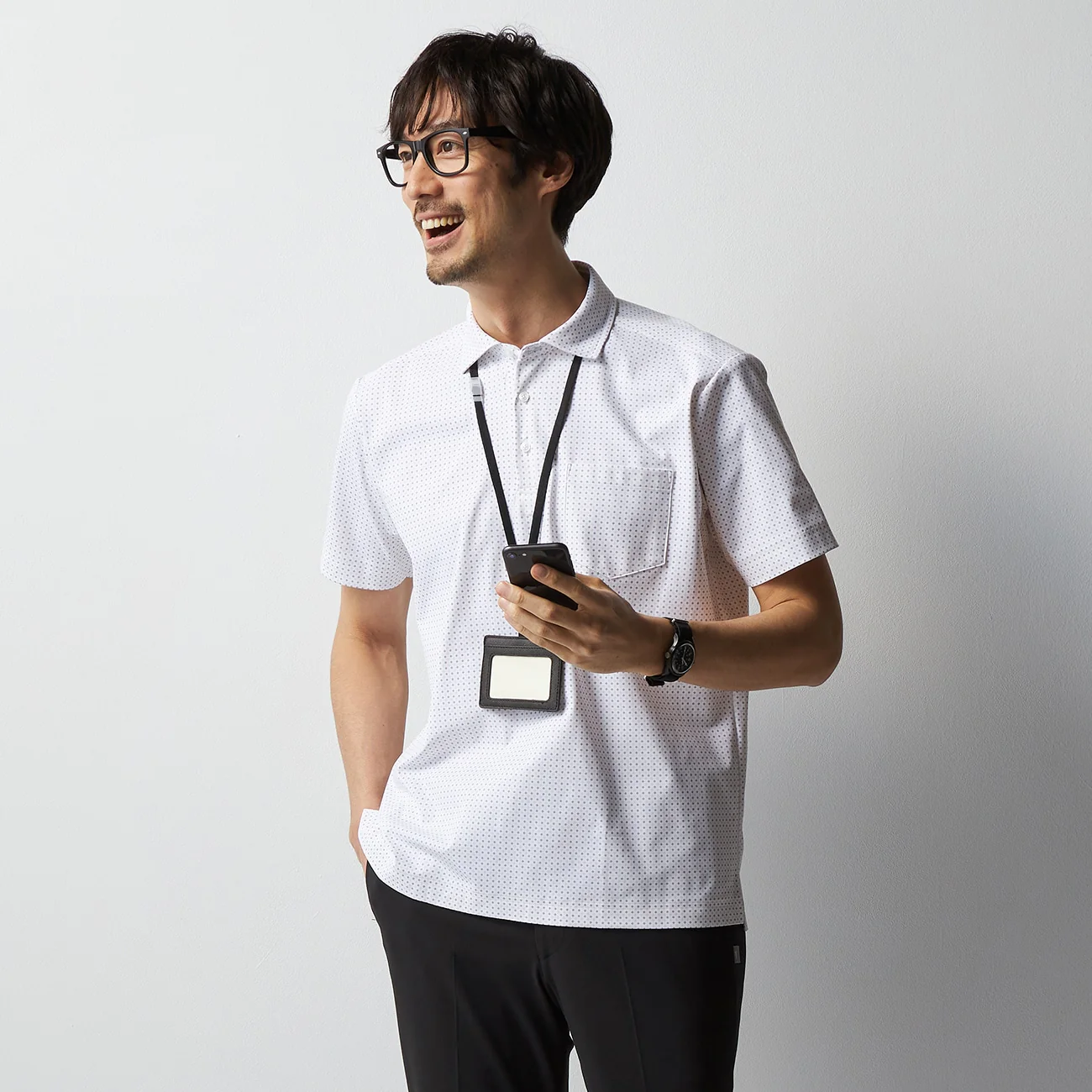 BIZSPO Printed Polo Shirt - Black - Image 2