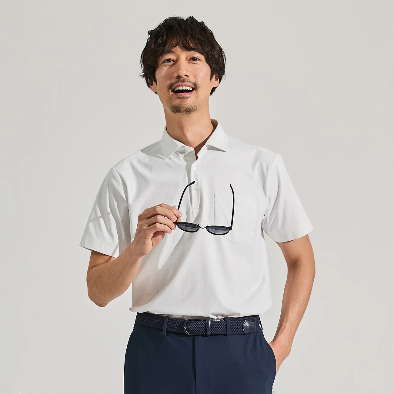 BIZSPO Printed Polo Shirt - White