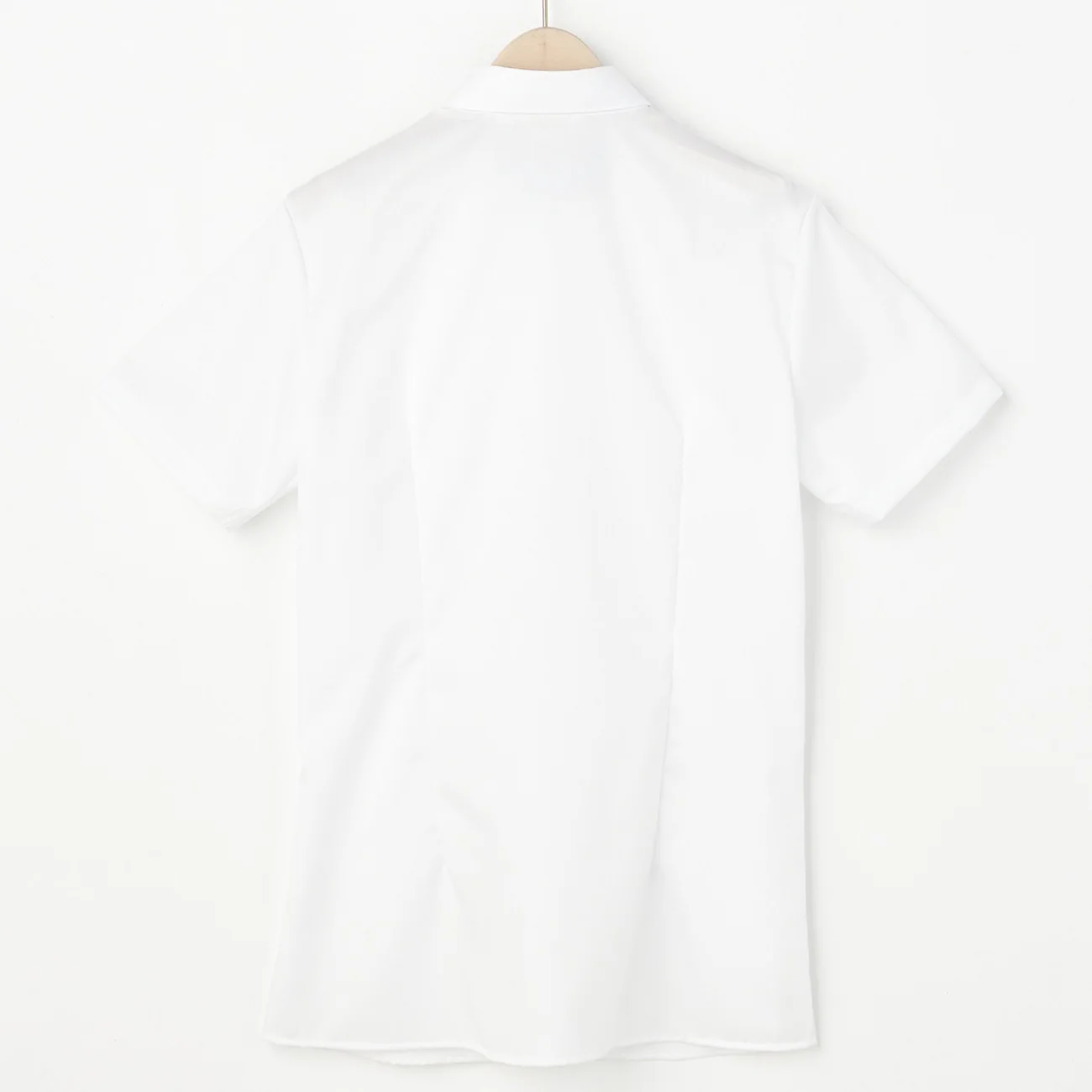 Women's Super Non-Iron Cotton Short Sleeve Point Collar Shirt - White - Image 7
