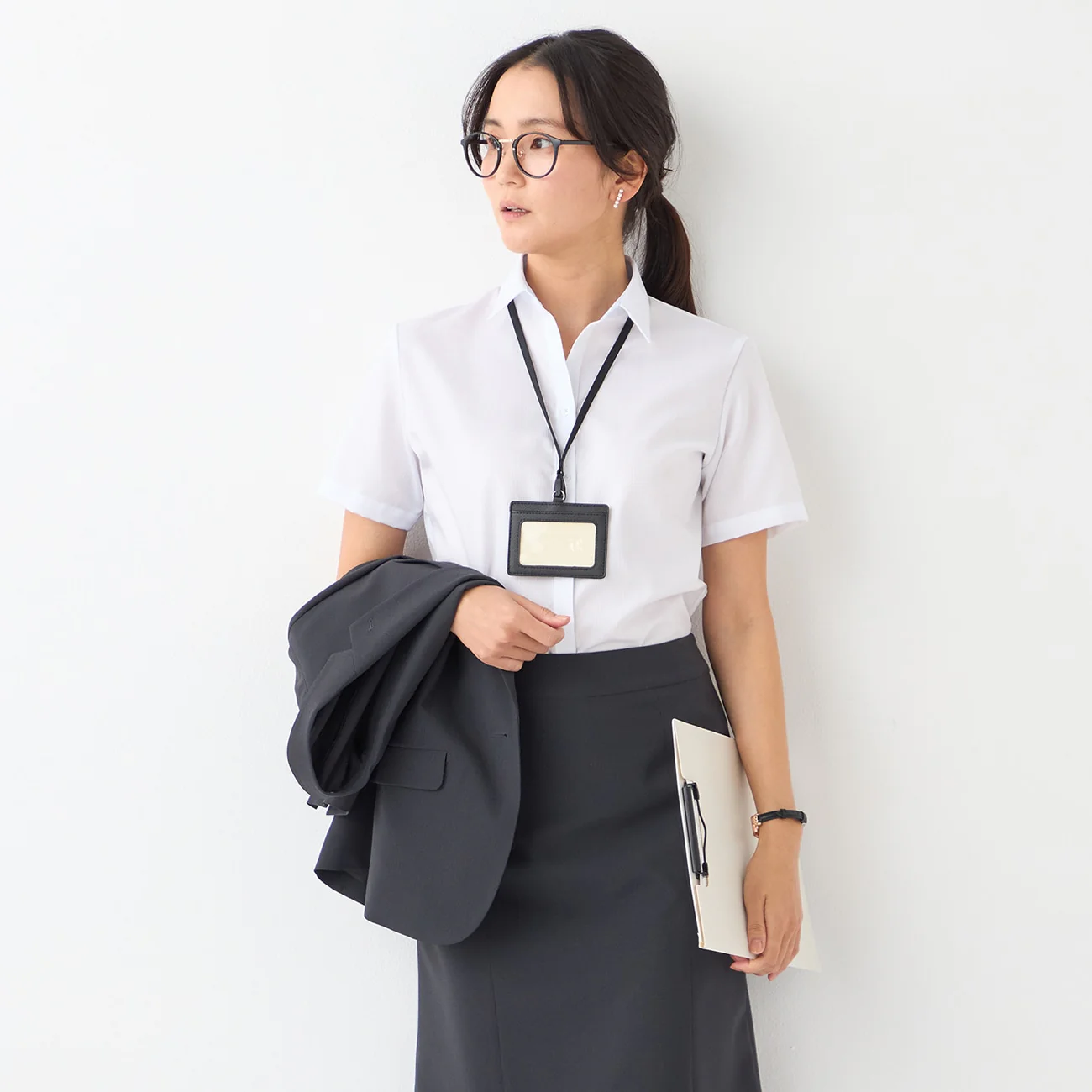 Women's Super Non-Iron Cotton Short Sleeve Shirt - White - Image 5
