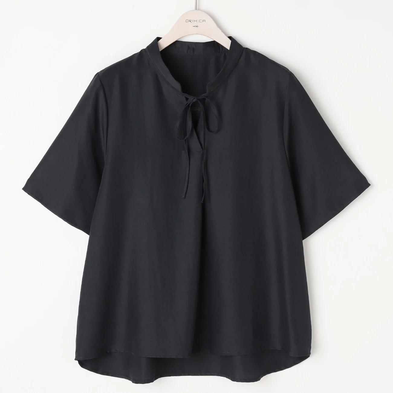 Stand Collar Blouse with Bow Tie - Image 7