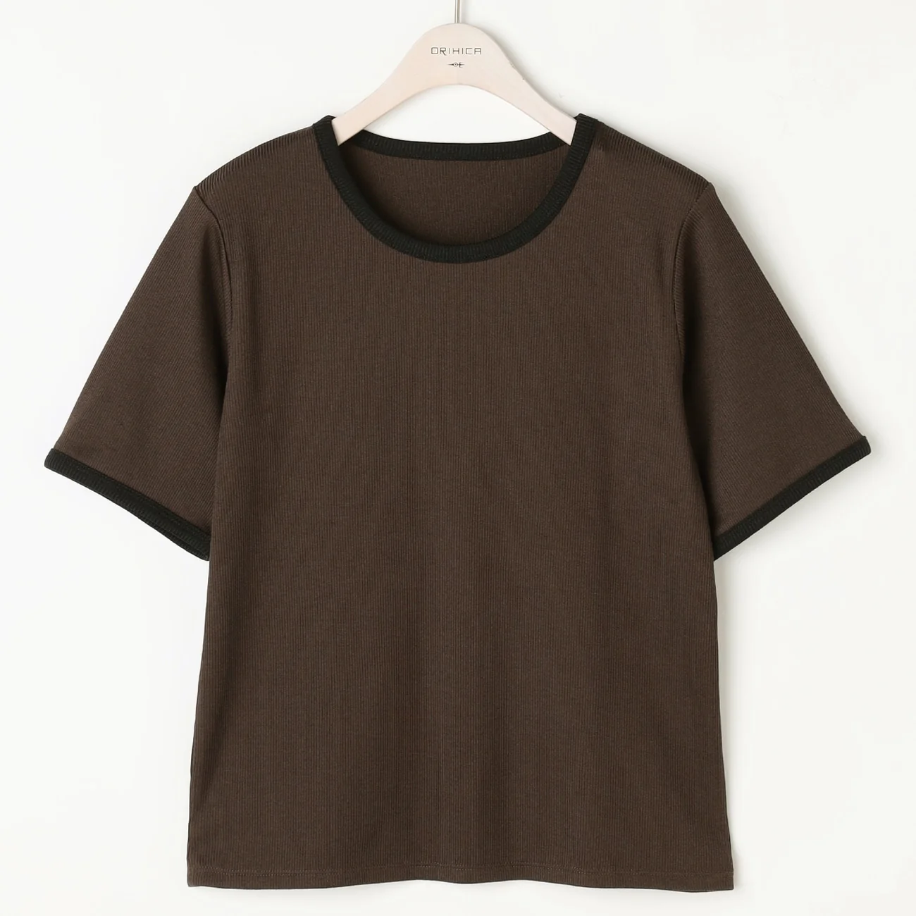 Contrast Ribbed Short Sleeve T-shirt - Image 18