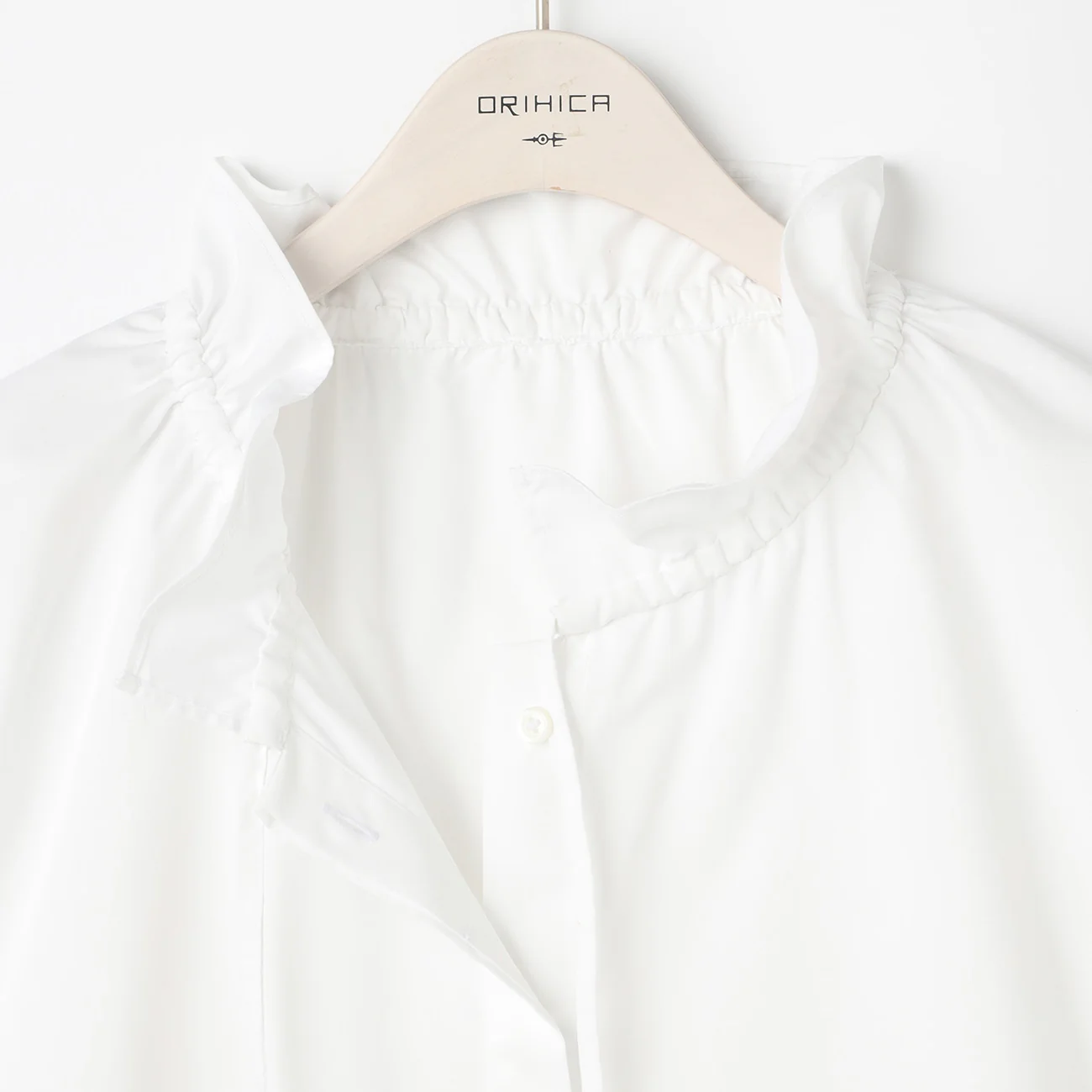 Frill Neck Blouse - White - Image 3