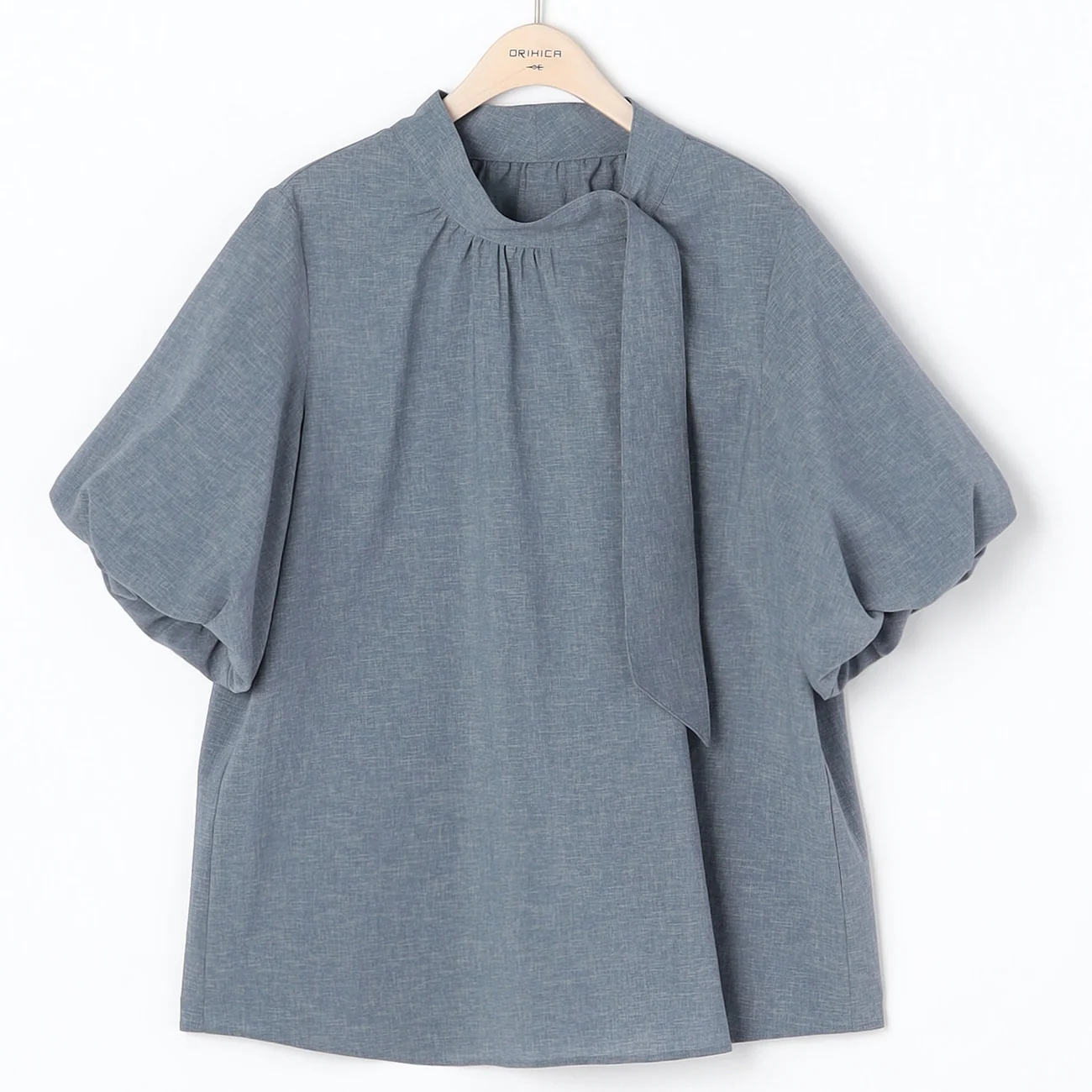 Tie-Neck Voluminous Sleeve Blouse - Image 4