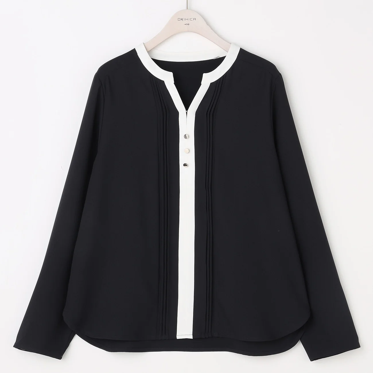 Color-Block Keyneck Blouse - Image 8