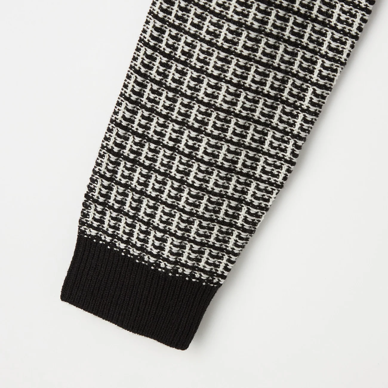 Tweed-like Knit Jacket - White/Black - Image 4