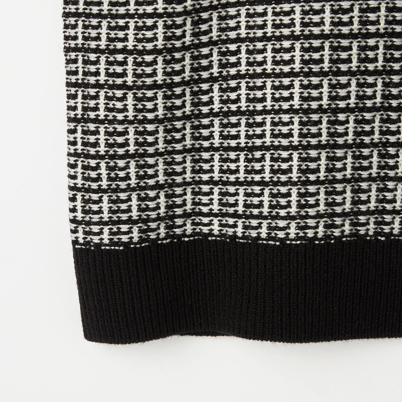 Tweed-like Knit Jacket - White/Black - Image 5