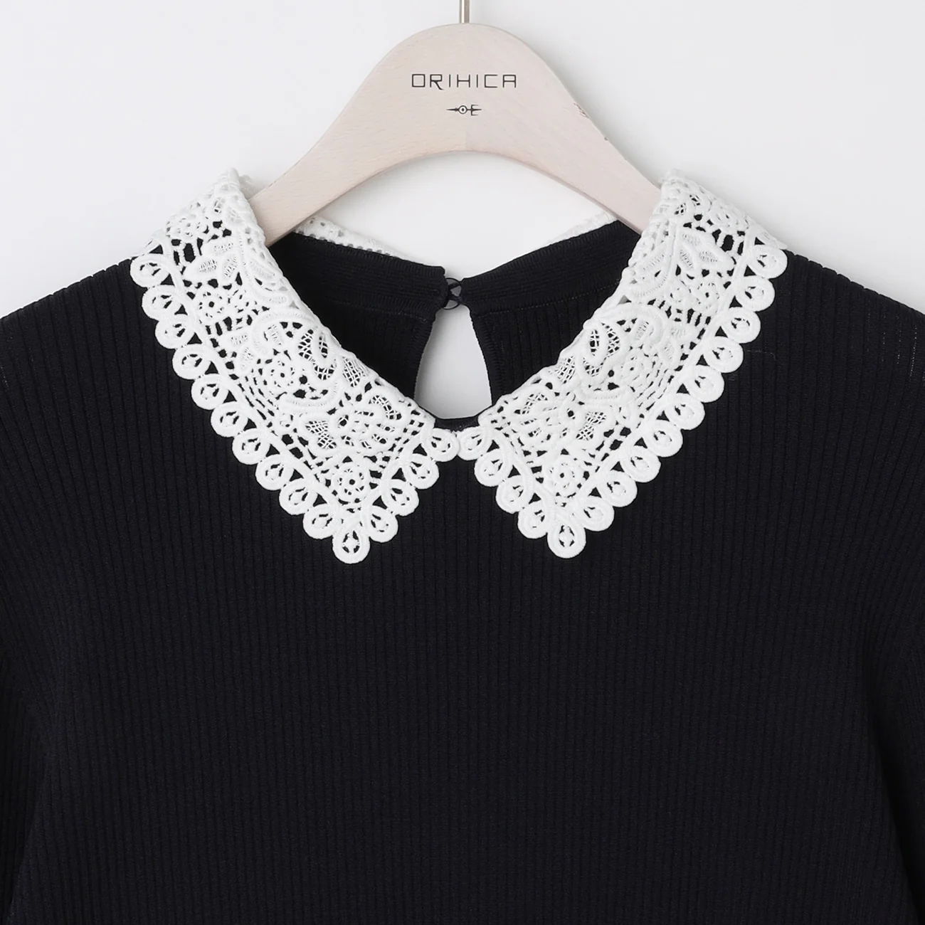 Lace Collar Knit Top - Image 3