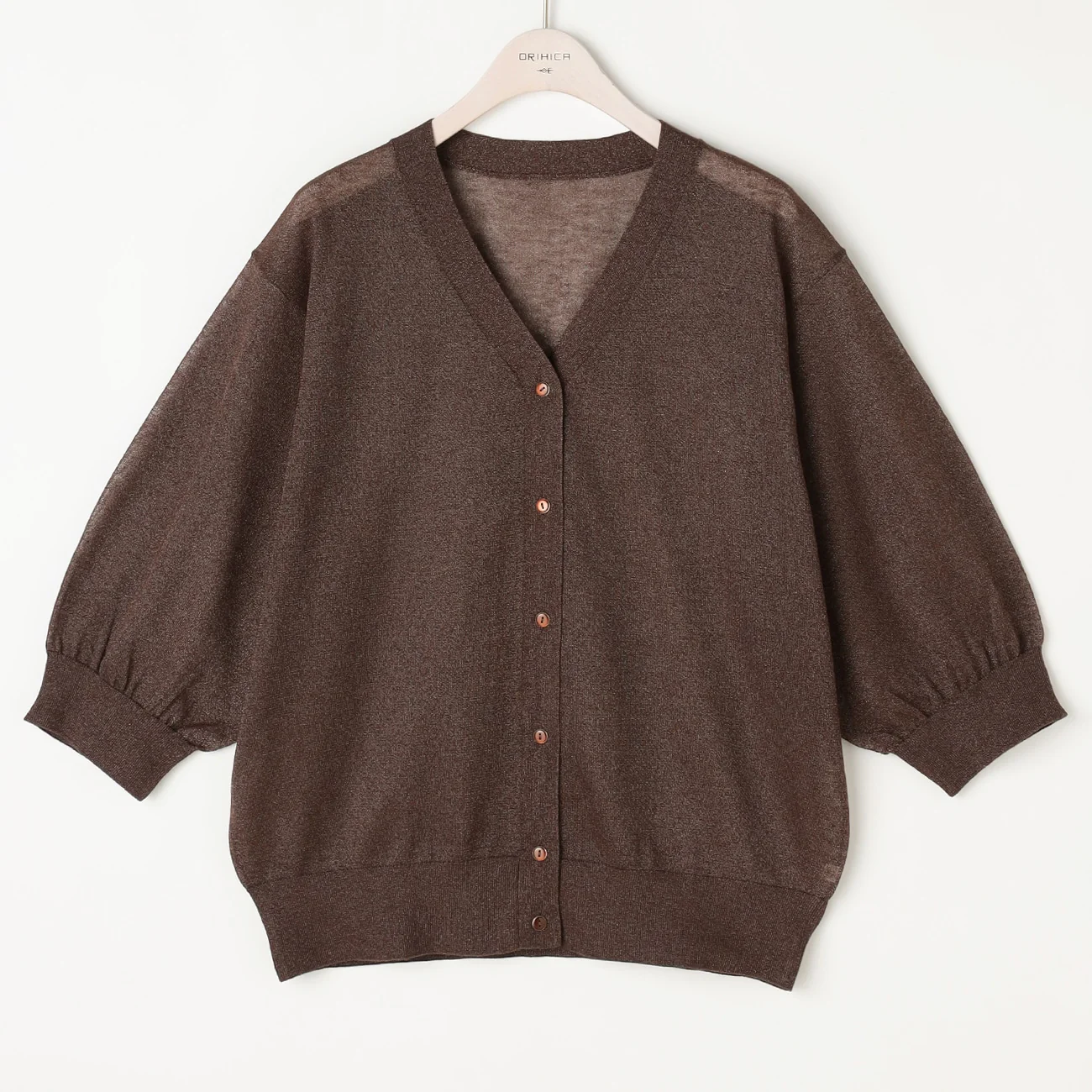 Sheer Glitter V-Neck Cardigan - Image 10