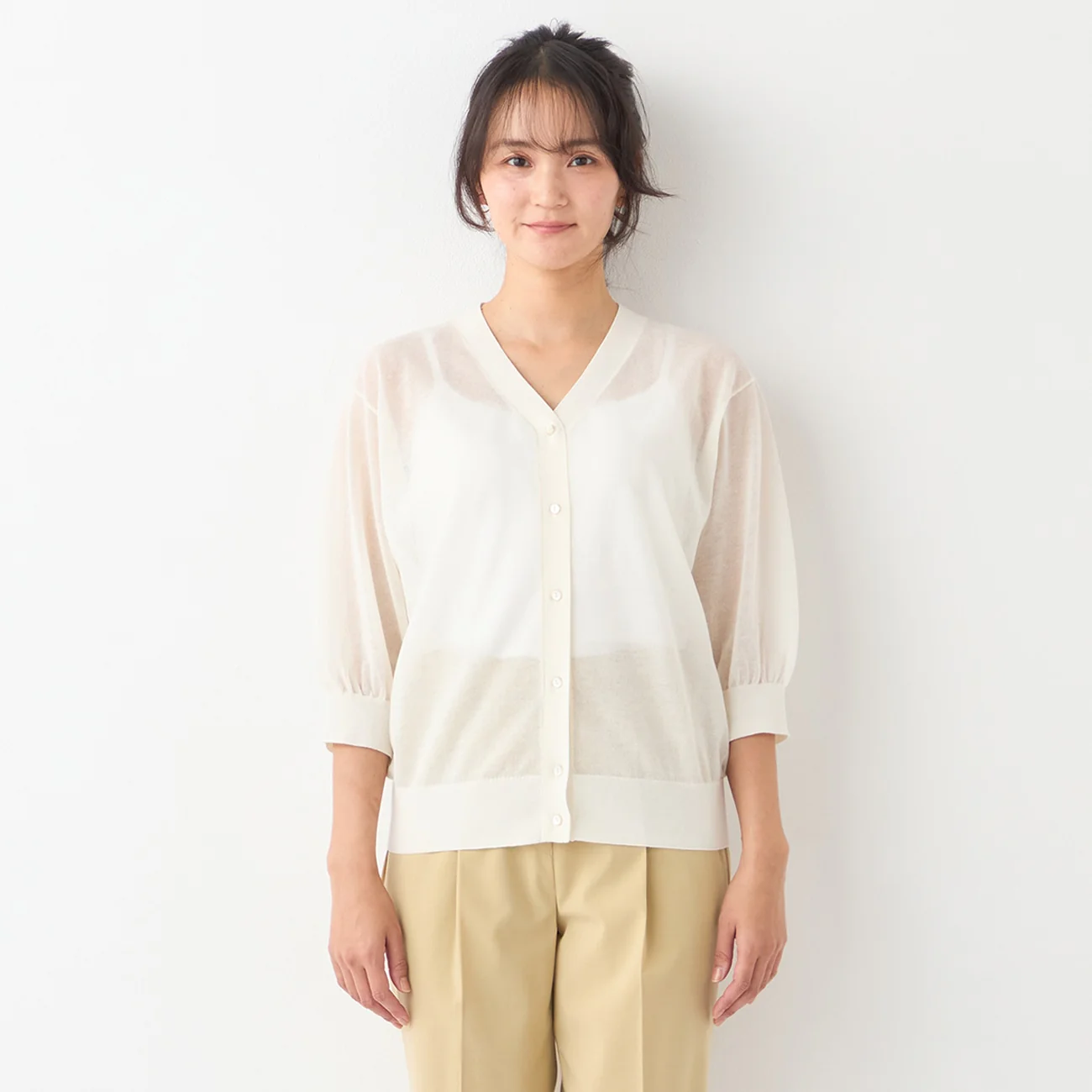 Sheer Glitter V-Neck Cardigan - Image 48