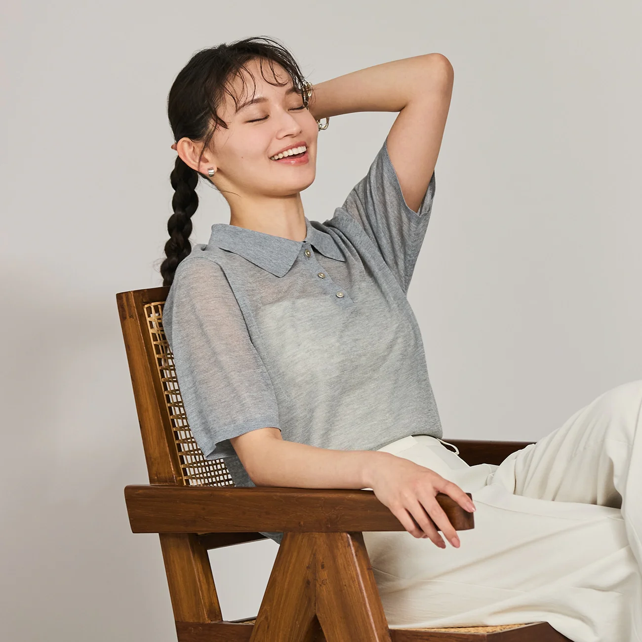 Sheer Glitter Knit Polo - Image 10