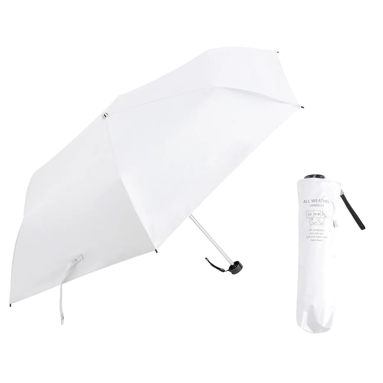 All-Weather Folding Umbrella - Light Gray